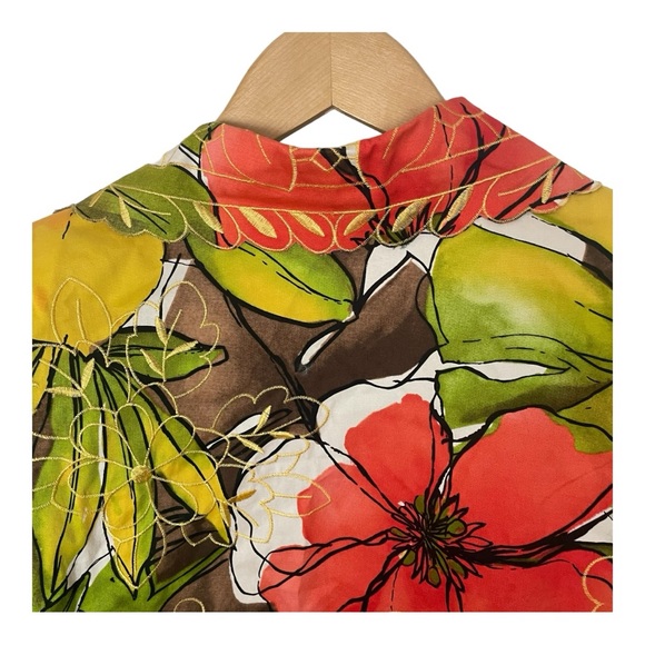 Trenz Woman by Theresa Renz Floral Blazer Jacket Lightweight with Cut Outs 1X - Picture 3 of 9